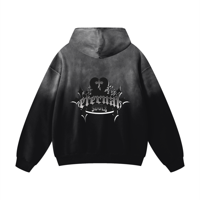 Heavyweight Pure Cotton Handcrafted Monkey Wash Drop Shoulder Oversized Hoodie