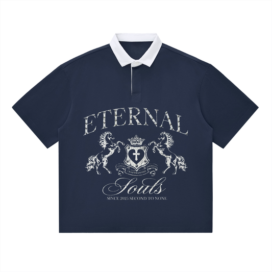 Navy Contrast Polo